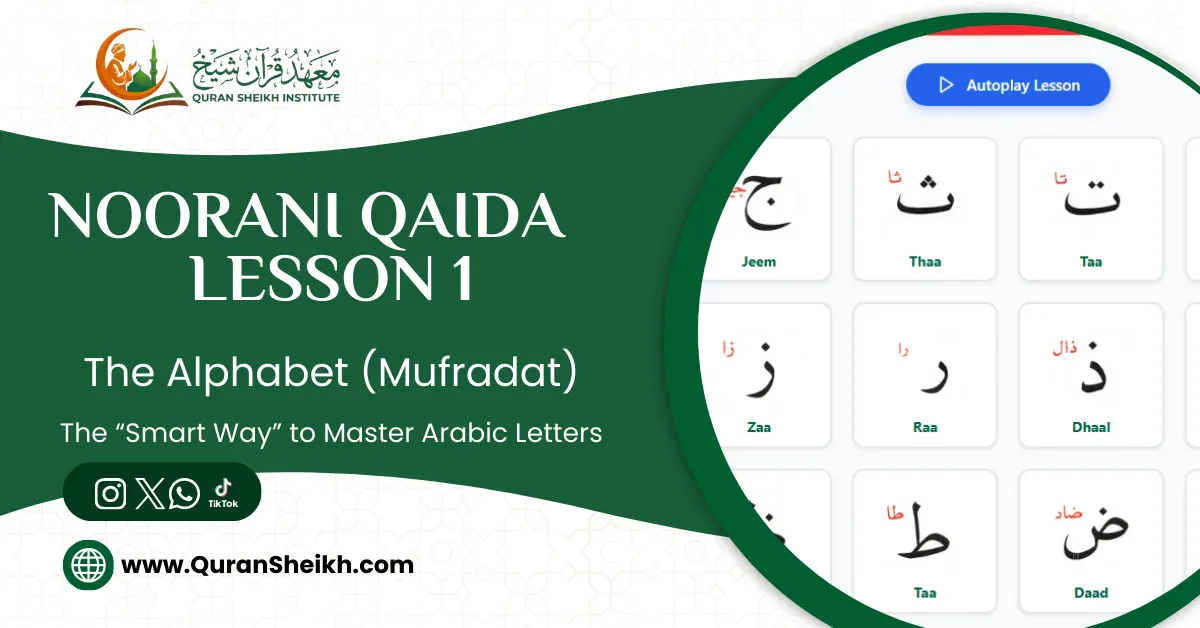 Noorani Qaida 1: Essential Guide to Arabic Letter Pronunciation 1 Noorani Qaida Lesson 1 Master Arabic Alphabet (page 1)
