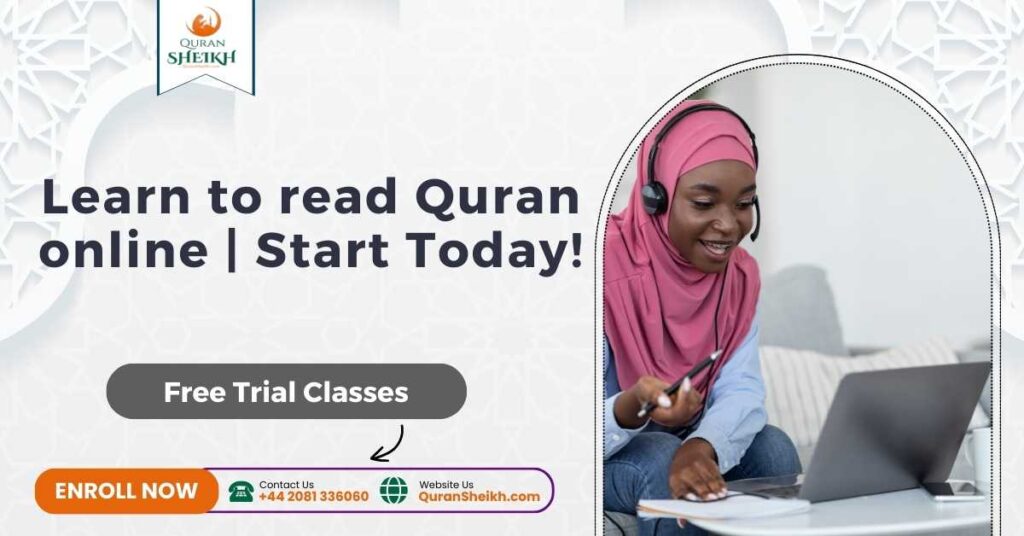 Student learning to read the Quran online with interactive lessons and certified teachers at Quran Sheikh Institute