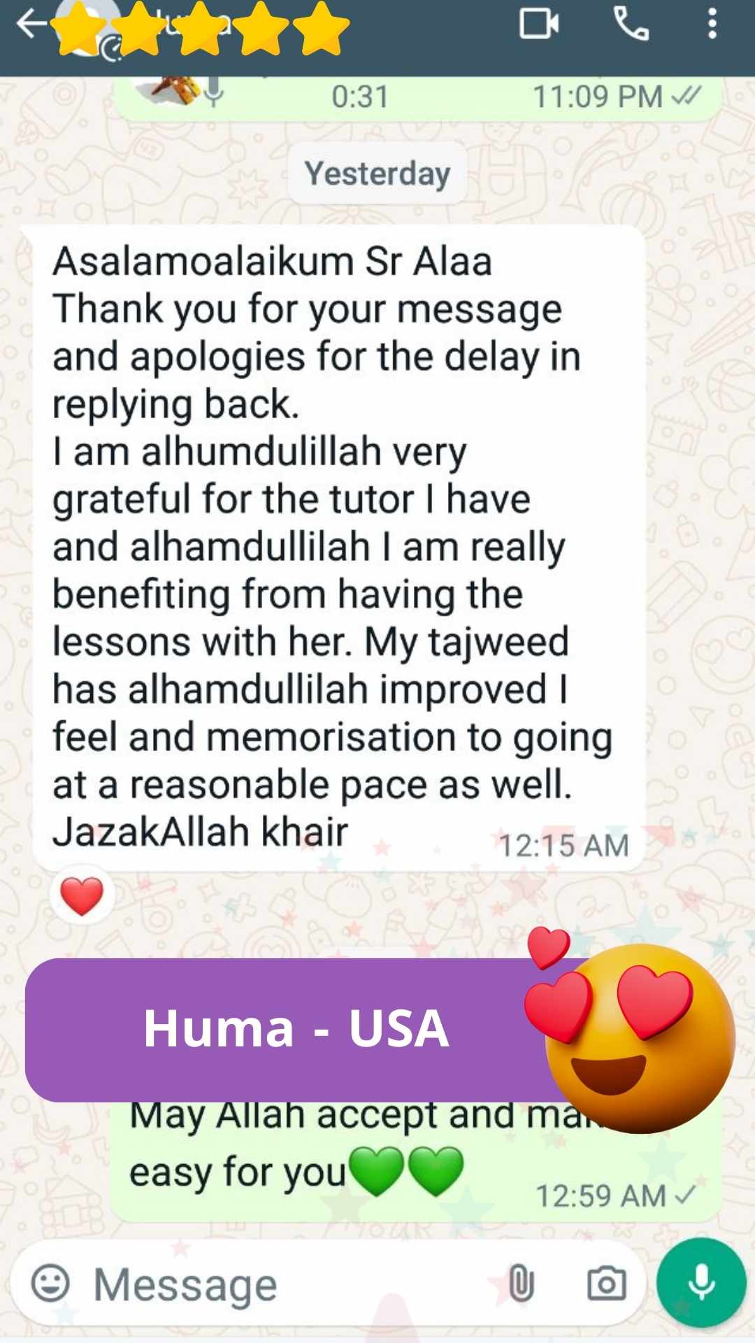 Huma USA WhatsApp Review