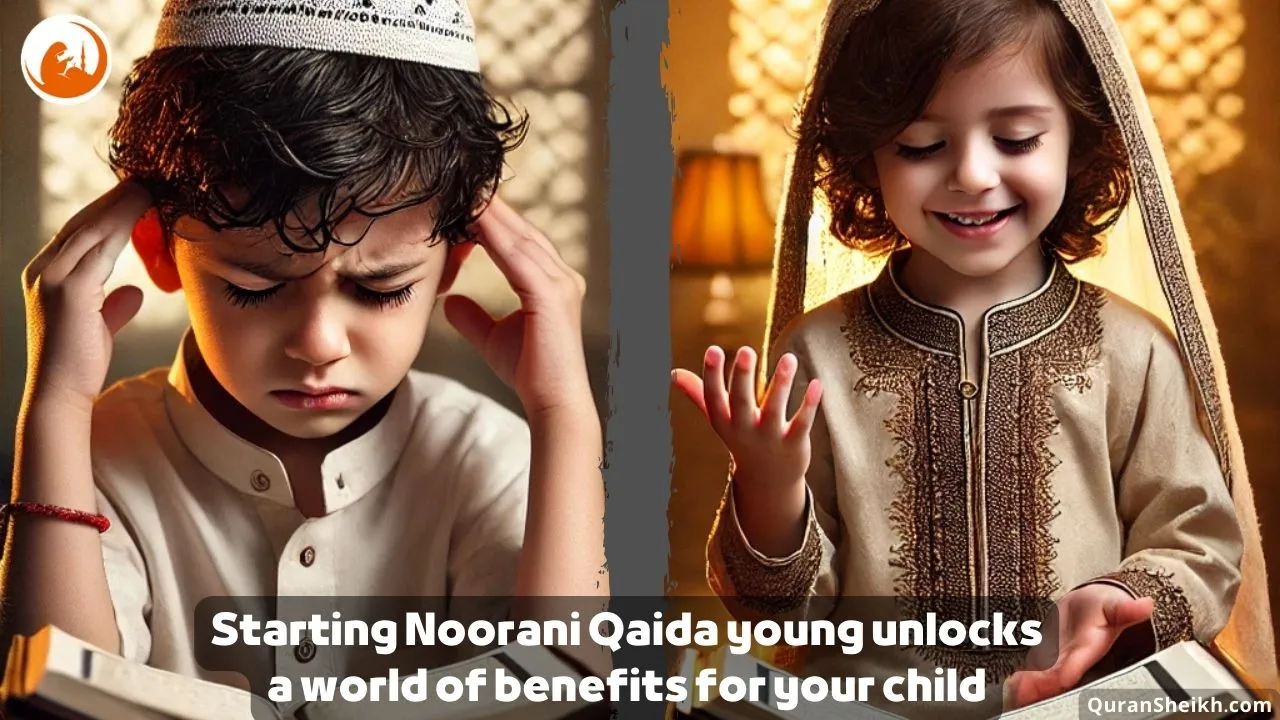 Early Noorani Qaida Learning Benefits for Kindergartners Kindergartner learning Noorani Qaida for strong Arabic foundation