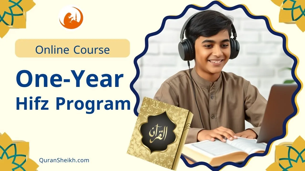 Teen and parent studying Quran together at home, following a structured one-year Hifz program with digital tools and supportive teacher